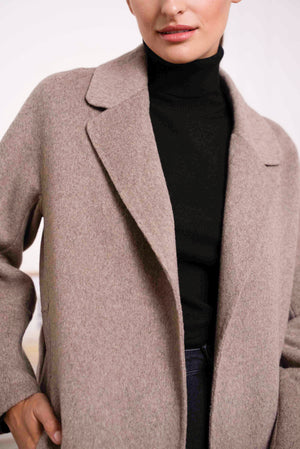 Wool Blend Brushed Coat Manteaux Taupe