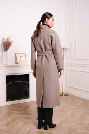 Wool Blend Brushed Coat Manteaux Taupe